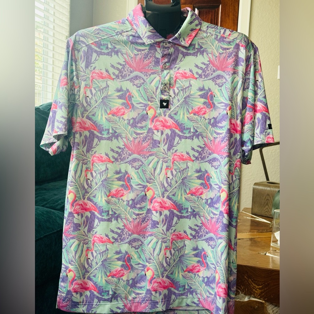 Bad Birdie Flamingo Paradise Polo